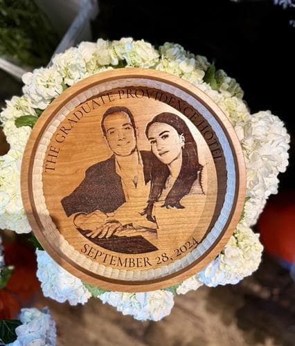 Custom engraved wooden Nantucket basket base